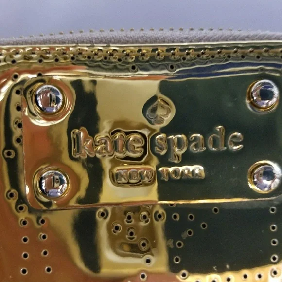 NEW KATE SPADE METRO SPADE NEDA ZIP WALLET IN GOLD - Picture 5 of 6